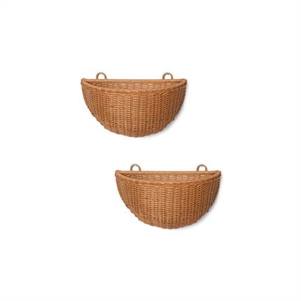 Ferm Living Braided wall pockets - Set of 2 - Natural